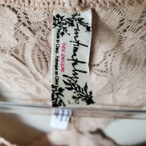 Free People Galloon Raceback Nude Lace Bralette L Lace Neutral Romantic Feminine - Picture 4 of 8
